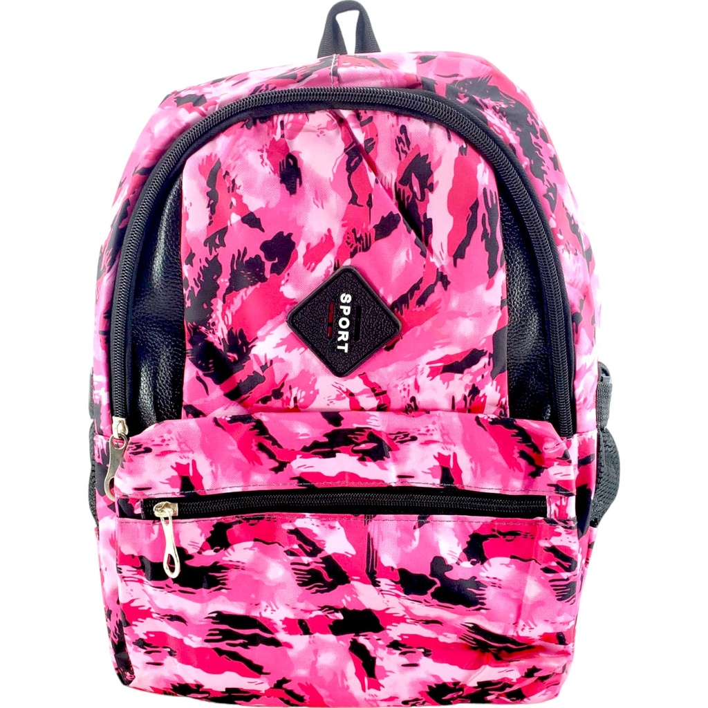 Sport Commando Print School Bag - Pink - Class - 1 - 2( IMPORTED )