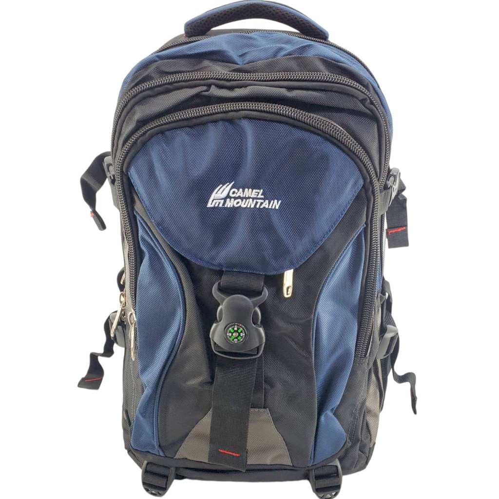 Camel Mountain 20Inch School Bag With Compass - Black/Royal Blue - Class - 3 - 8 ( IMPORTED )