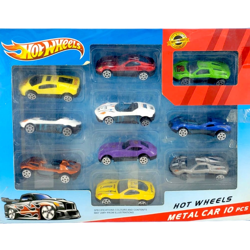 Hot Wheels Metal Car Set - Pack of 10 - No. 711