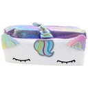 Unicorn double Zipper Pencil Pouch - Purple - No. 6637