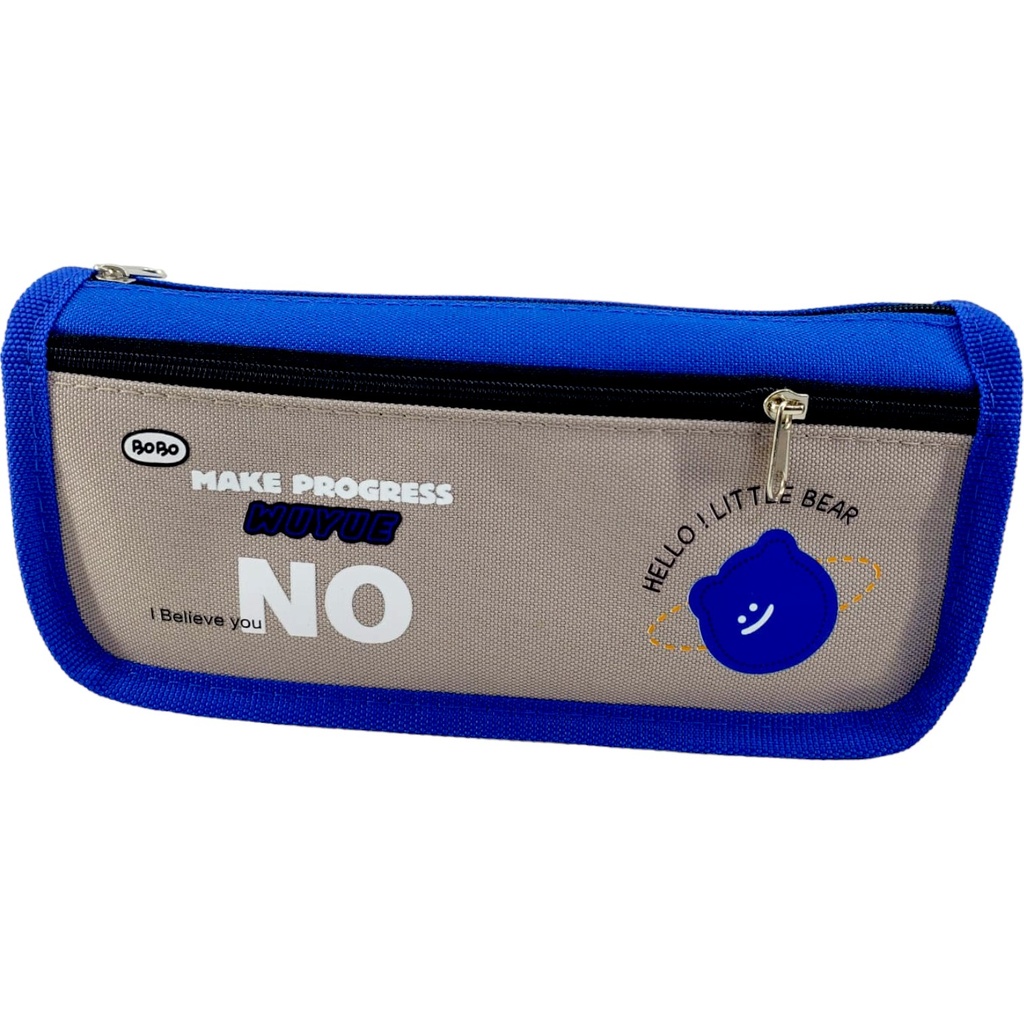 Hello Little Bear Pencil Pouch - Grey/Blue - No. 7465