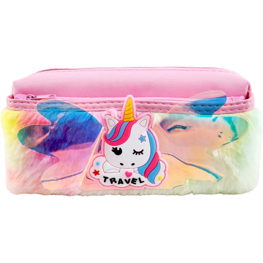 Travel Fur Unicorn Pencil Pouch - Pink - No. 1973