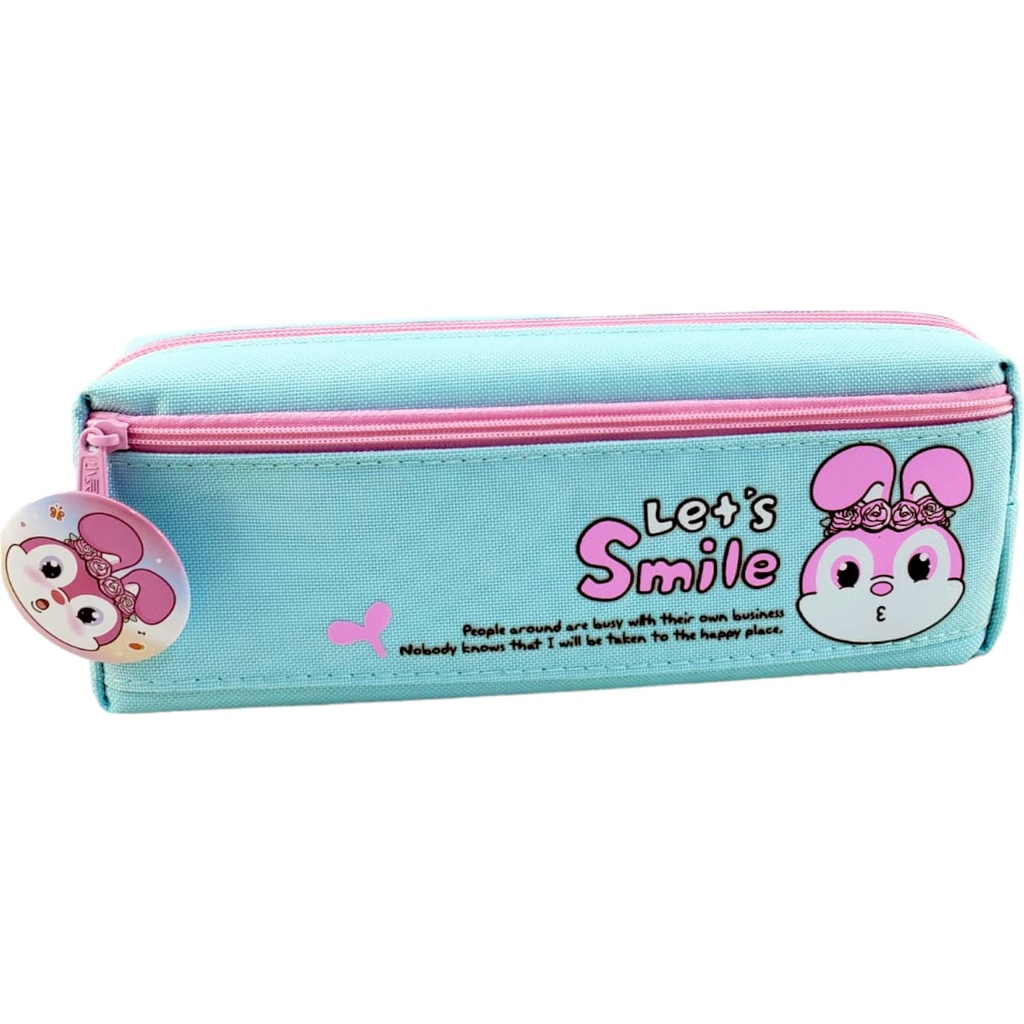 Let's Smile Unicorn Pencil Pouch - Blue - No. BD-938
