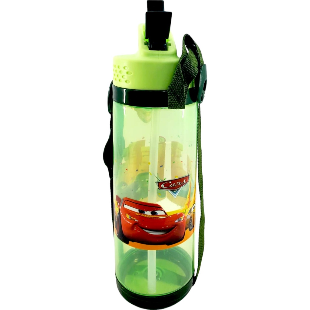 Cars Plastic Water Bottle 600ml - Green - Bright Active Star