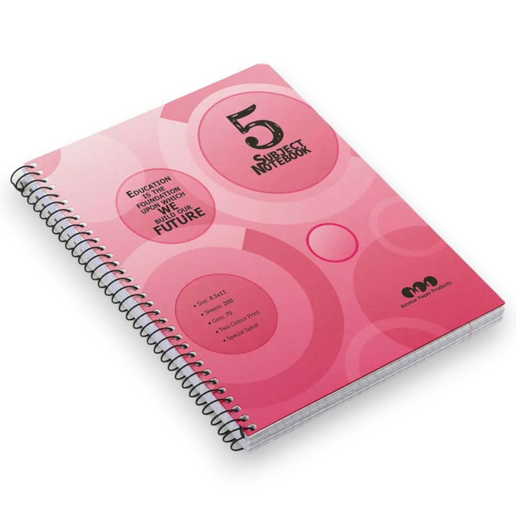 5 Subject Spiral Binding A4-2 Size - Elite Paper Product