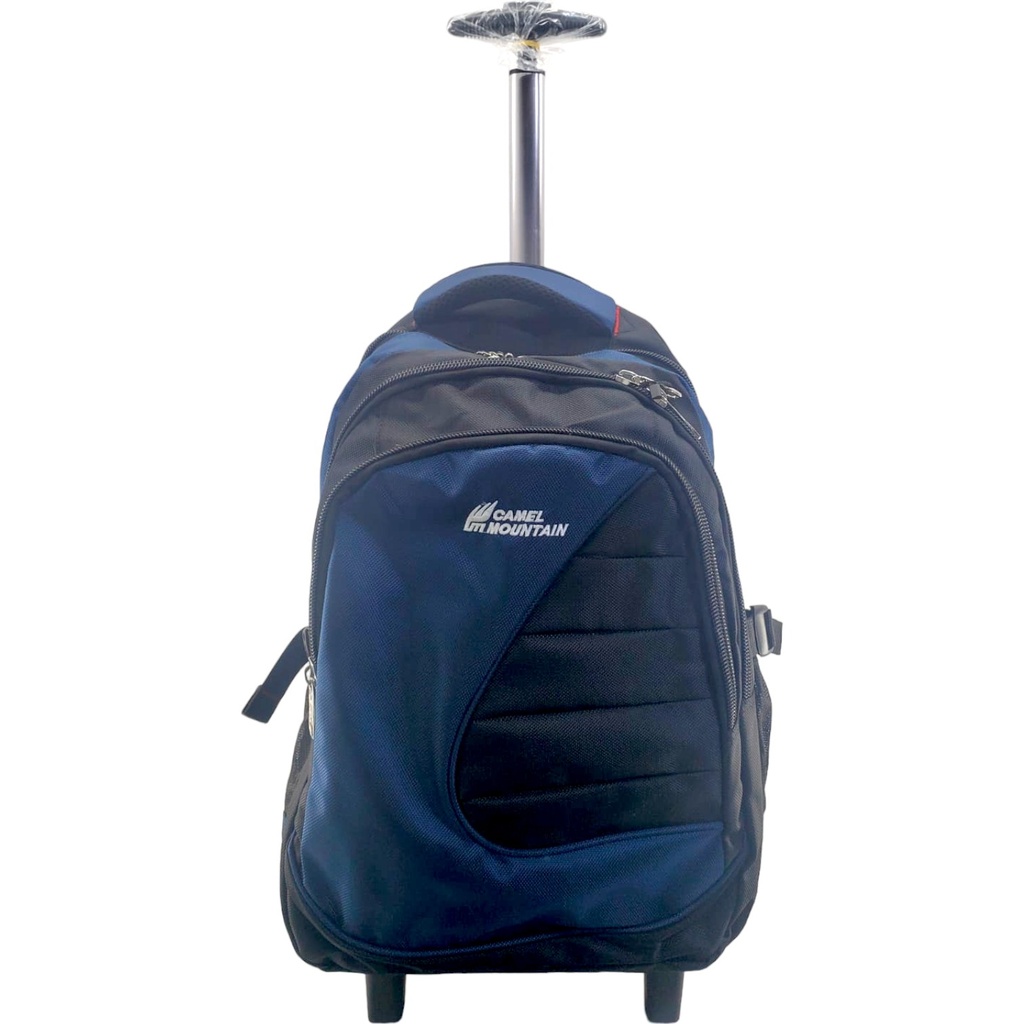 Camel Mountain Trolley Bag - Navy Blue/Black - 18 Inch | Class 5 - Class O/A-Level( IMPORTED )