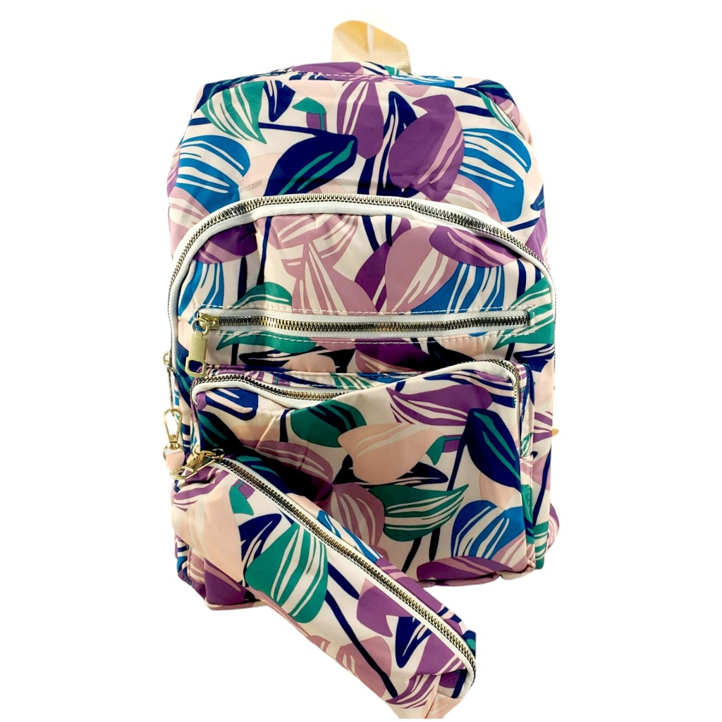 Leaf Design College Bag - Peach - No. 9028( IMPORTED )