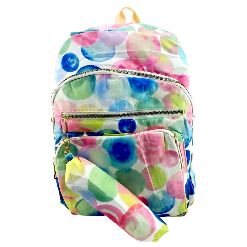 Bubble Design College Bag - Peach - No. 9028( IMPORTED )