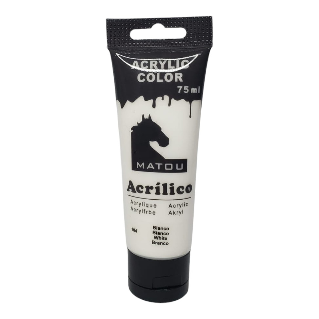 Acrylic Color Tube (White Color) 75ml - MATOU