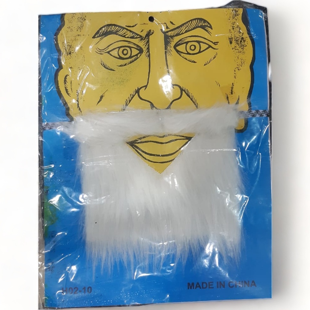 Artificial Beard with Mustache (White) H02-10
