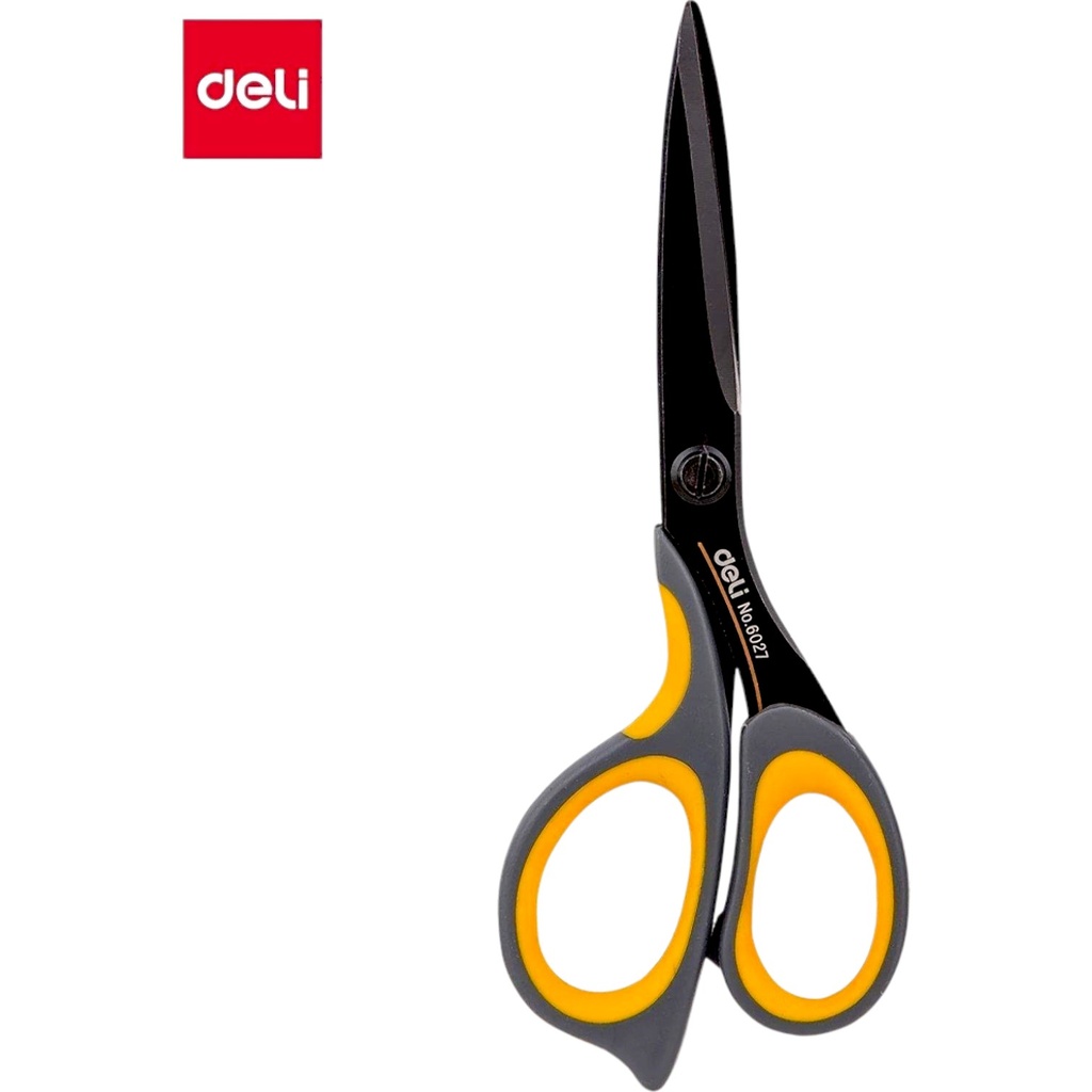 [6921734960276] Deli Stainless Steel Ergo Scissor (175mm) - No. 6027