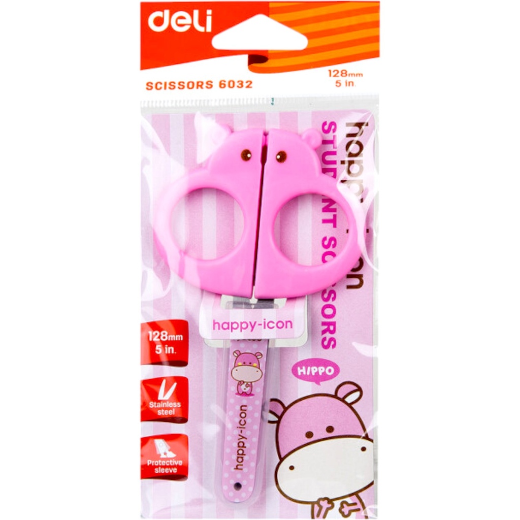 [6921734960320] Deli Happy Icon Student Scissor 128mm - No. 6032