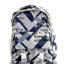 Text Printed Design College Bag - Grey - No. 8042( IMPORTED )