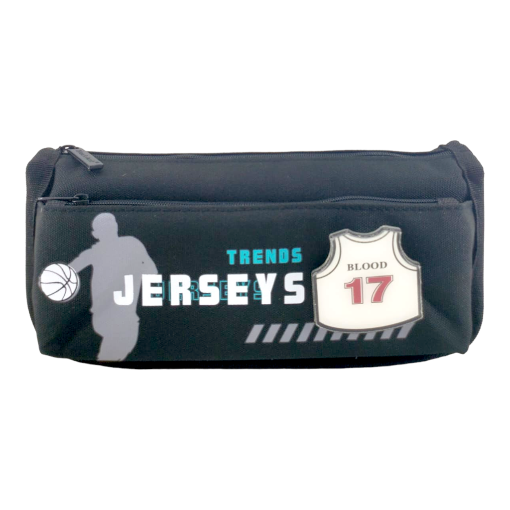 Trends Jerseys Double Zipper Pencil Pouch - No. 6604 - Black