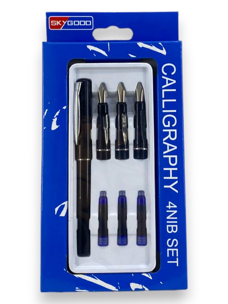 [6938750036229] Calligraphy Pen Set - 4 Nib Set - Sky Good
