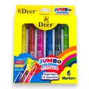 Deer Jumbo Colouring Markers - 6 Colors - 90009