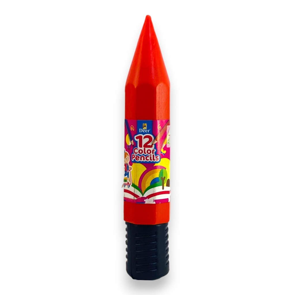 [8964000538319] Deer Full Size Pencil - 12 Colours - 10012PC