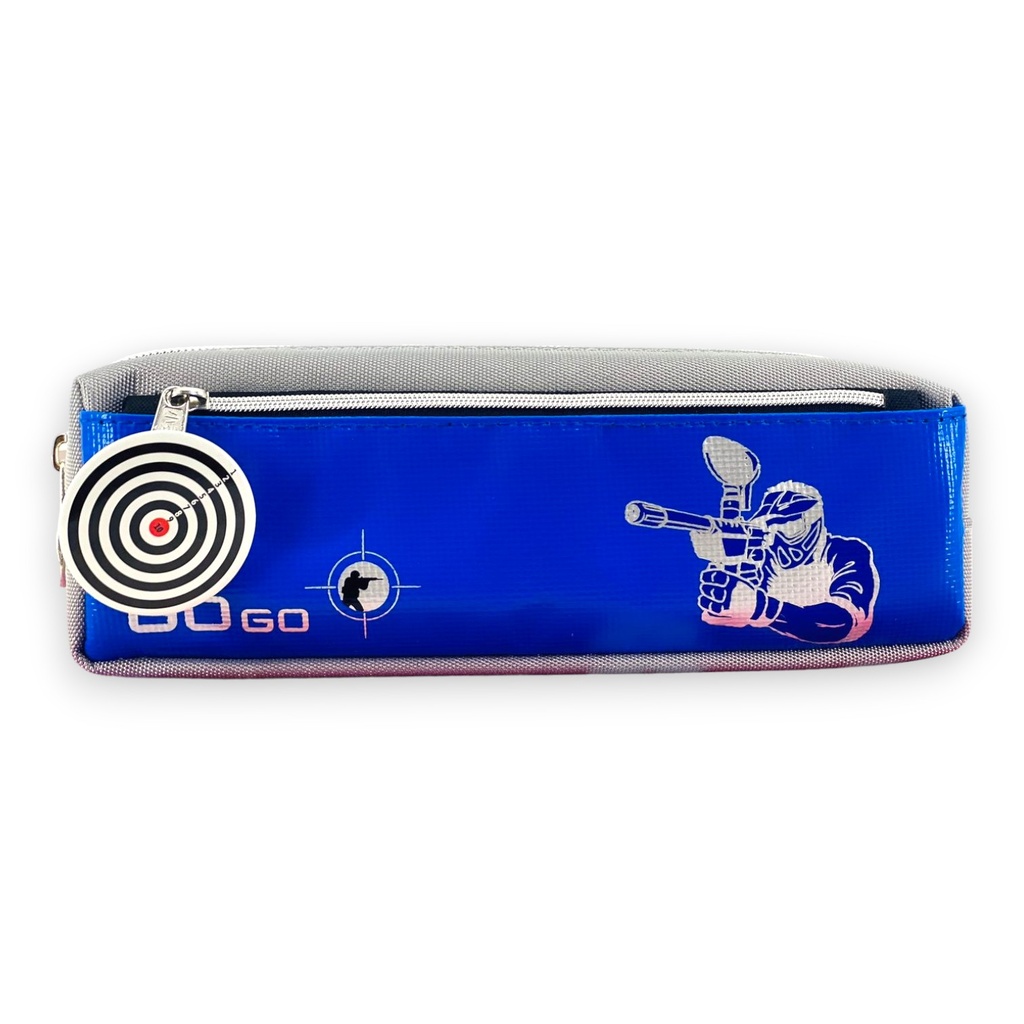 GOGO Double Zipper Pencil Pouch - No. BD-872 - Blue