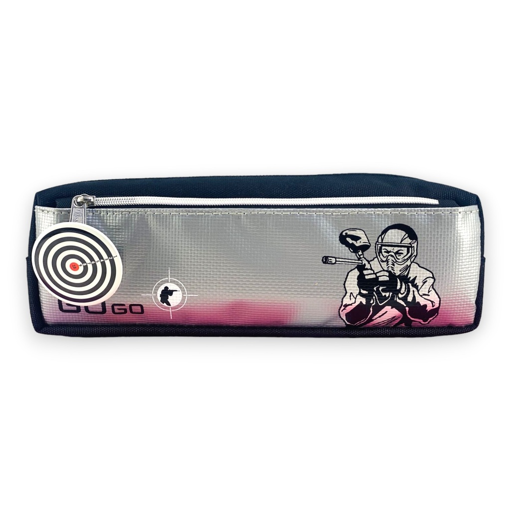 GOGO Double Zipper Pencil Pouch - No. BD-872 - Grey