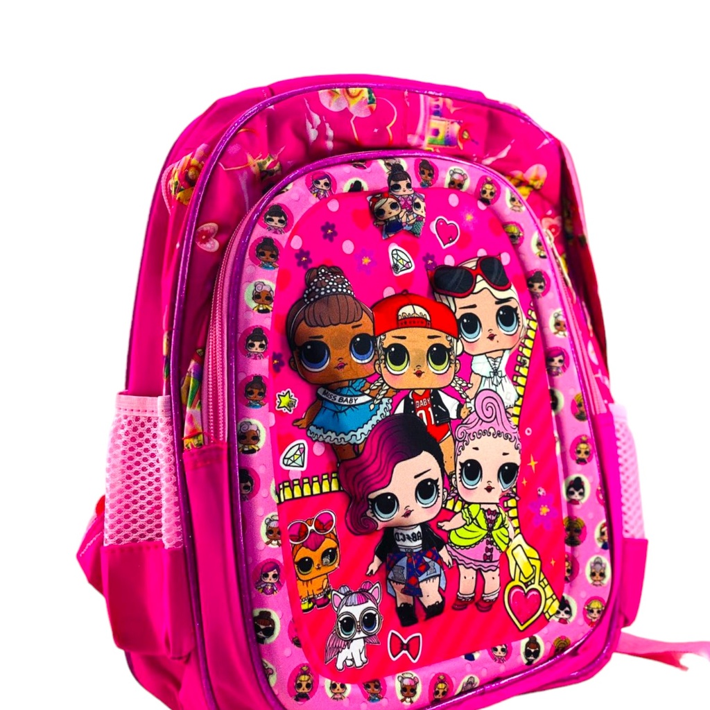 Lol School Bag Embossed With Light Pre Primary School Bag - Pink