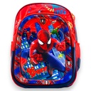 Spiderman School Bag Embossed With Light Pre Primary School Bag - Red