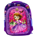 Sofia School Bag Embossed With Light Pre Primary School Bag - Purple - No. 22004