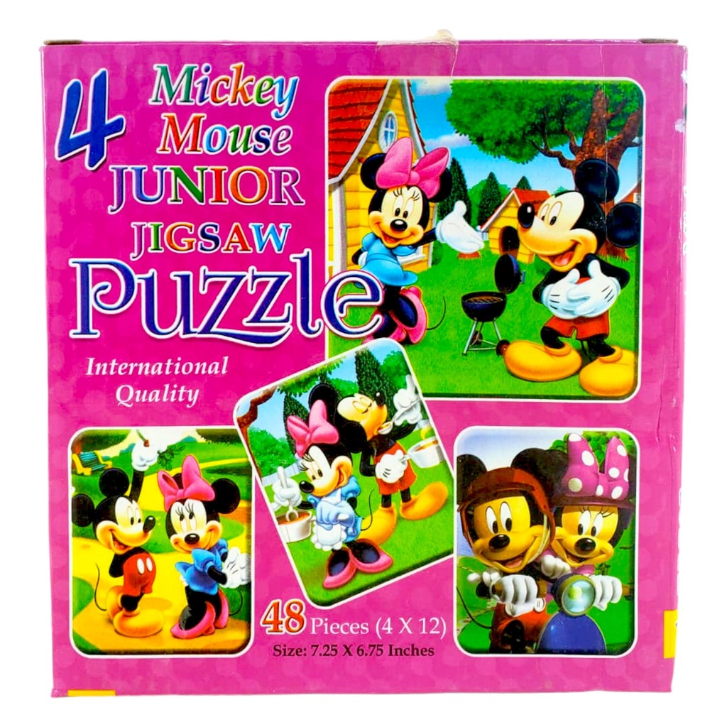 [9812646004247] 4 Junior Jigsaw Puzzle Mickey Mouse - 48 Pcs - Children's
