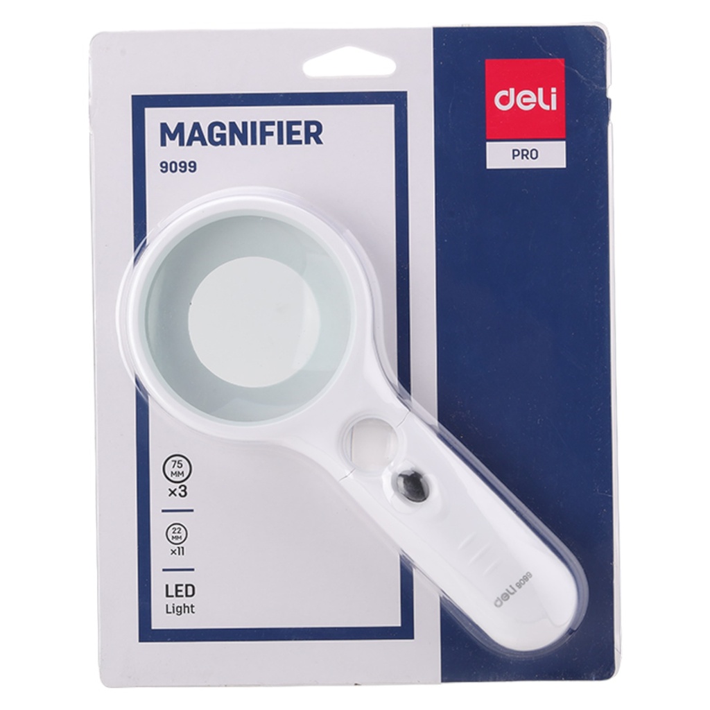 Deli Magnify Glass With LED Light 2.5x (9099)