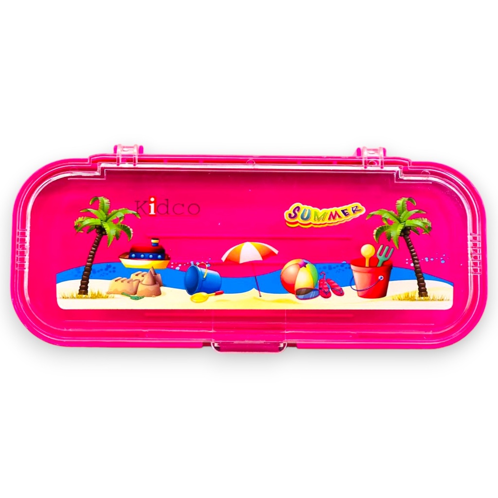 Kidco Beach Summer Pencil Box - Pink - K-1600