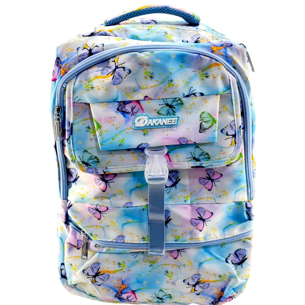 Dakanee Butterfly with Ribbon School Bag - Blue