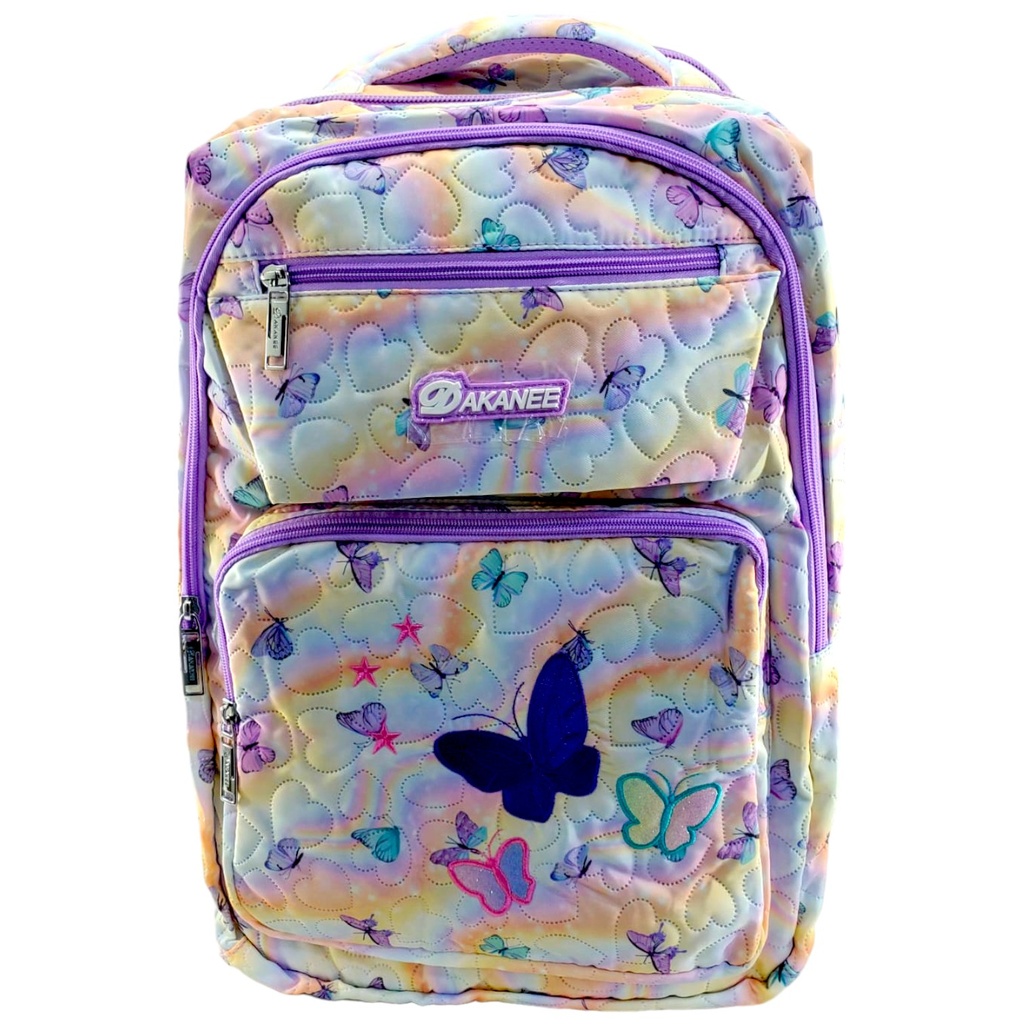 Dakanee Simple Butterfly Printed School Bag - Light Purple