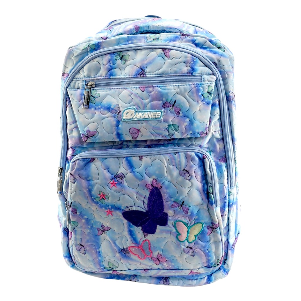 Dakanee Simple Butterfly Printed School Bag - Blue
