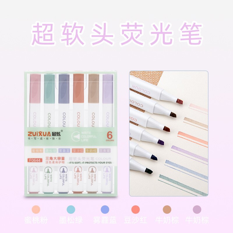 6 Colors High Quality Highlighter Pen Set
