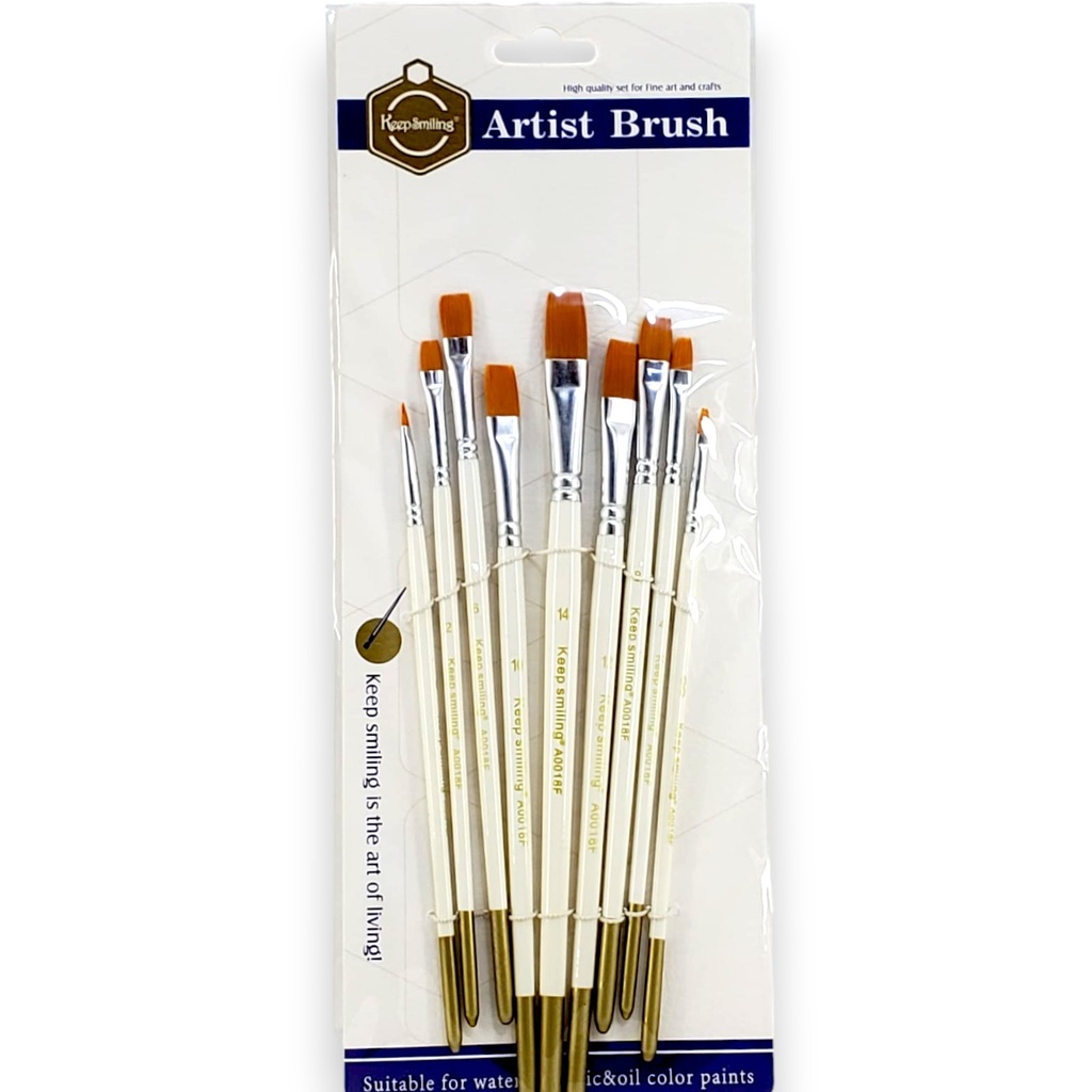 Flat Paint Brush - Pack of 9 - No. A6305F