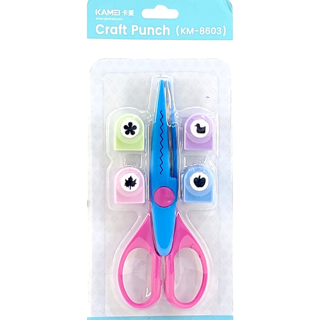 Craft Scissor with Craft Punch - Assorted Color - No. KM8603