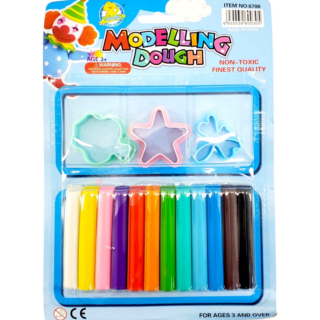 Modeling Clay With 3 Cutters - Large - 12 Pcs - No. 6706