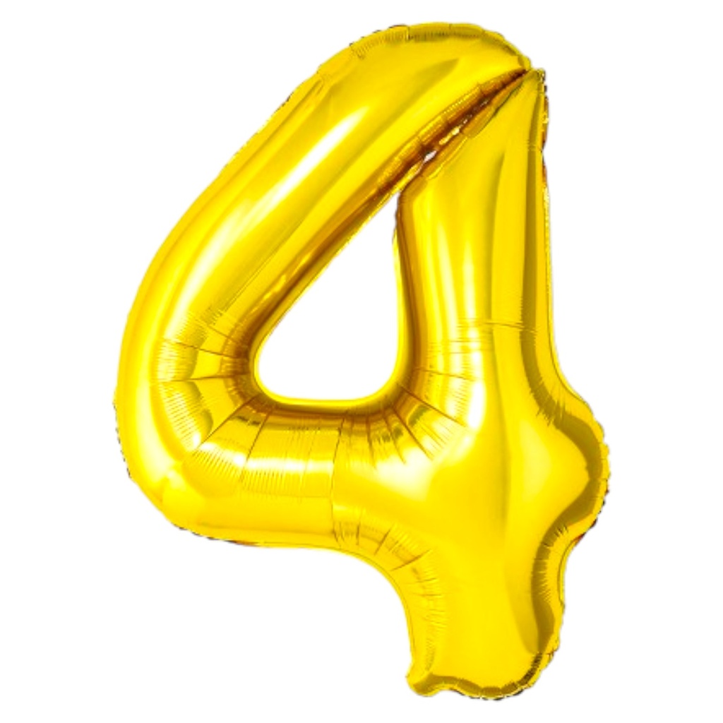 Golden Foil Balloon Number 4