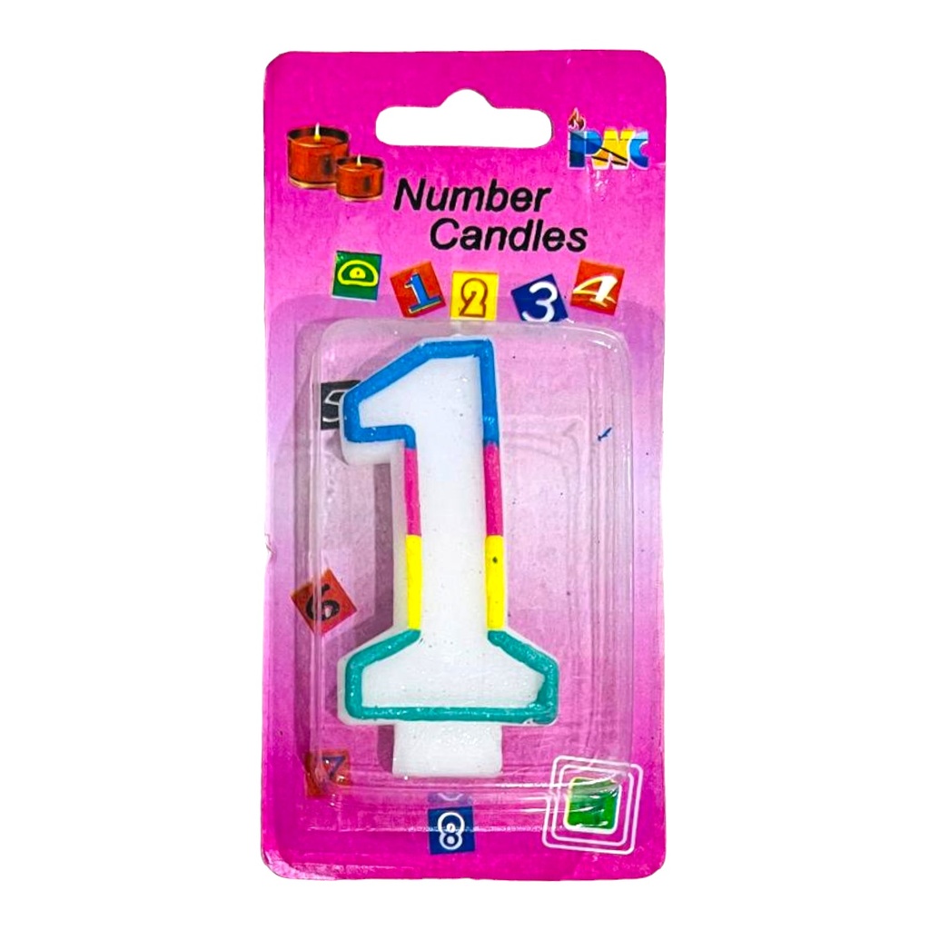 Numeric Candle "1" - Rainbow
