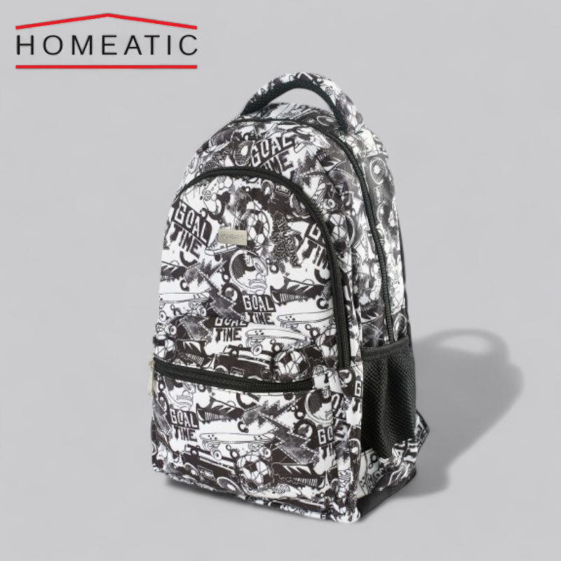 Homeatic Designed School Bag - 5010 -Black/White