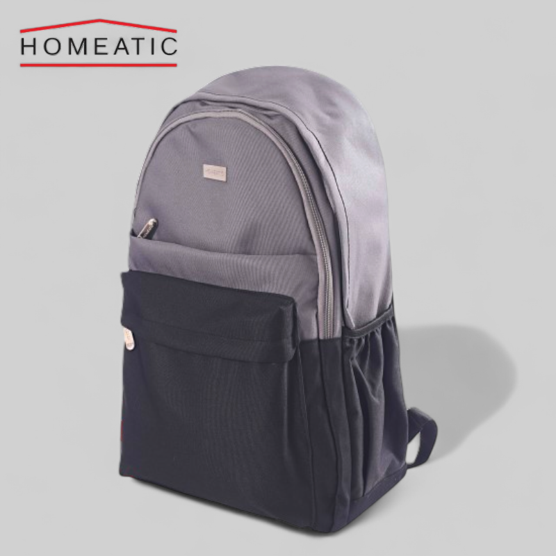 Homeatic Dual Colour School Bag - Black/Grey - 5007