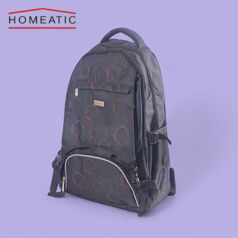 Homeatic Hexagon Design School Bag - Black - 5004