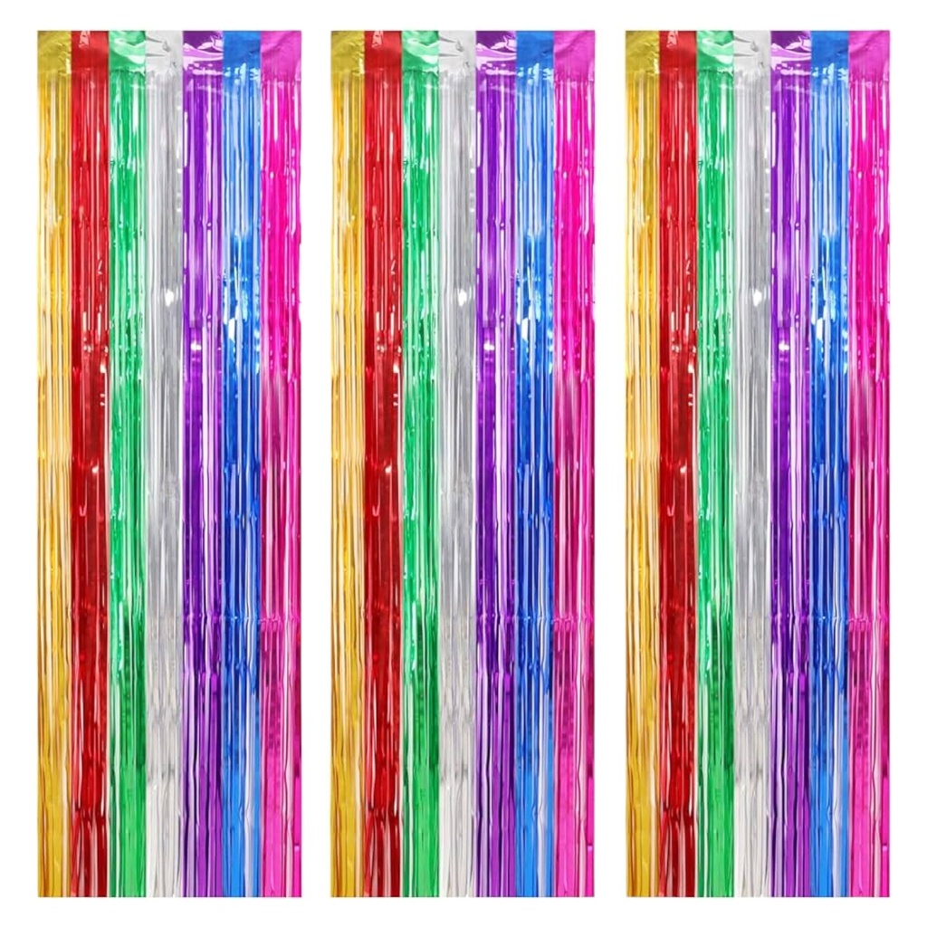Foil Fringe Curtain Large - Assorted Colour