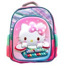 Hello Kitty Emboss Pre-Primary School Bag - 13 Inch - Pink - Piano