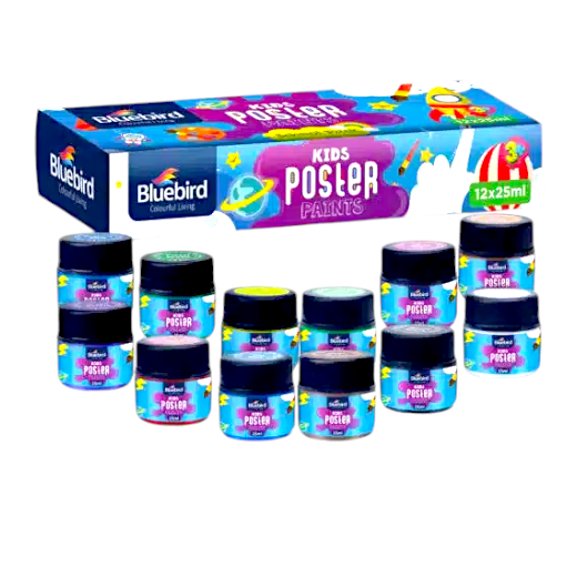 [5065015656029 / 5065015656005] Bluebird Colourful Living Kids Poster Paints - 12 Pcs 25ml - No. 05000524