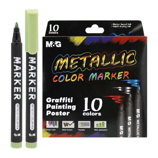 Metallic Color Marker M&G 10 Colours - No. APMU3001