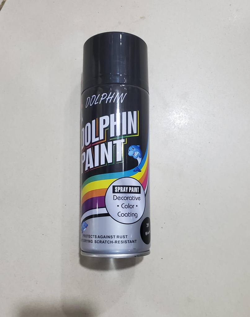 Spray Paint - Black 400ml Dolphin