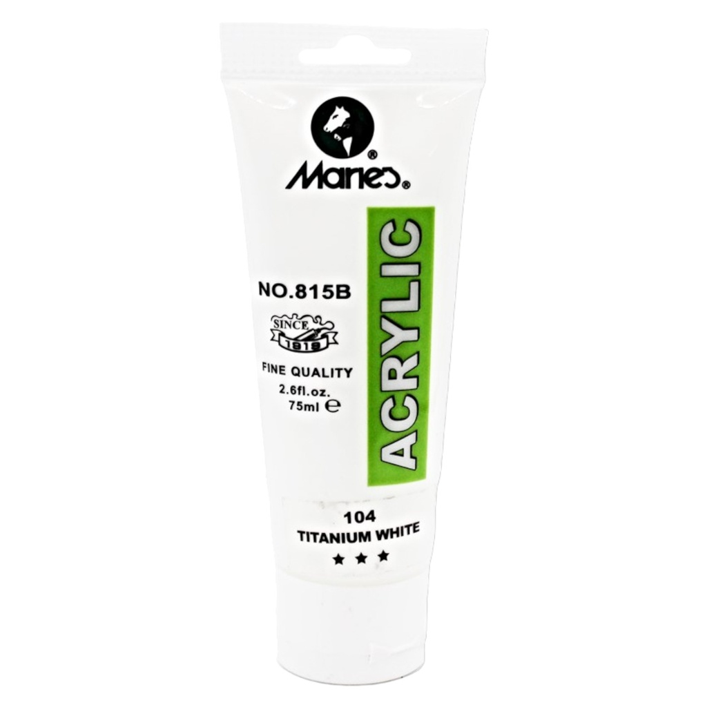 [6931818037077] Maries Acrylic Paint - 75ml - No. 104 - Titanium White