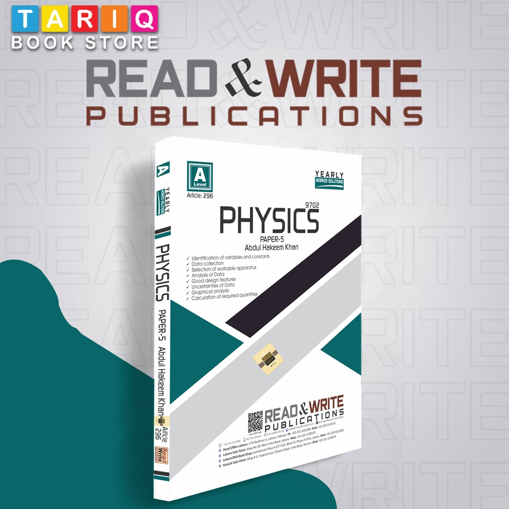 Read & Write A Level Physics Paper 5 Yearly Worked Solutions (Updated Till 2023) -  No. 296