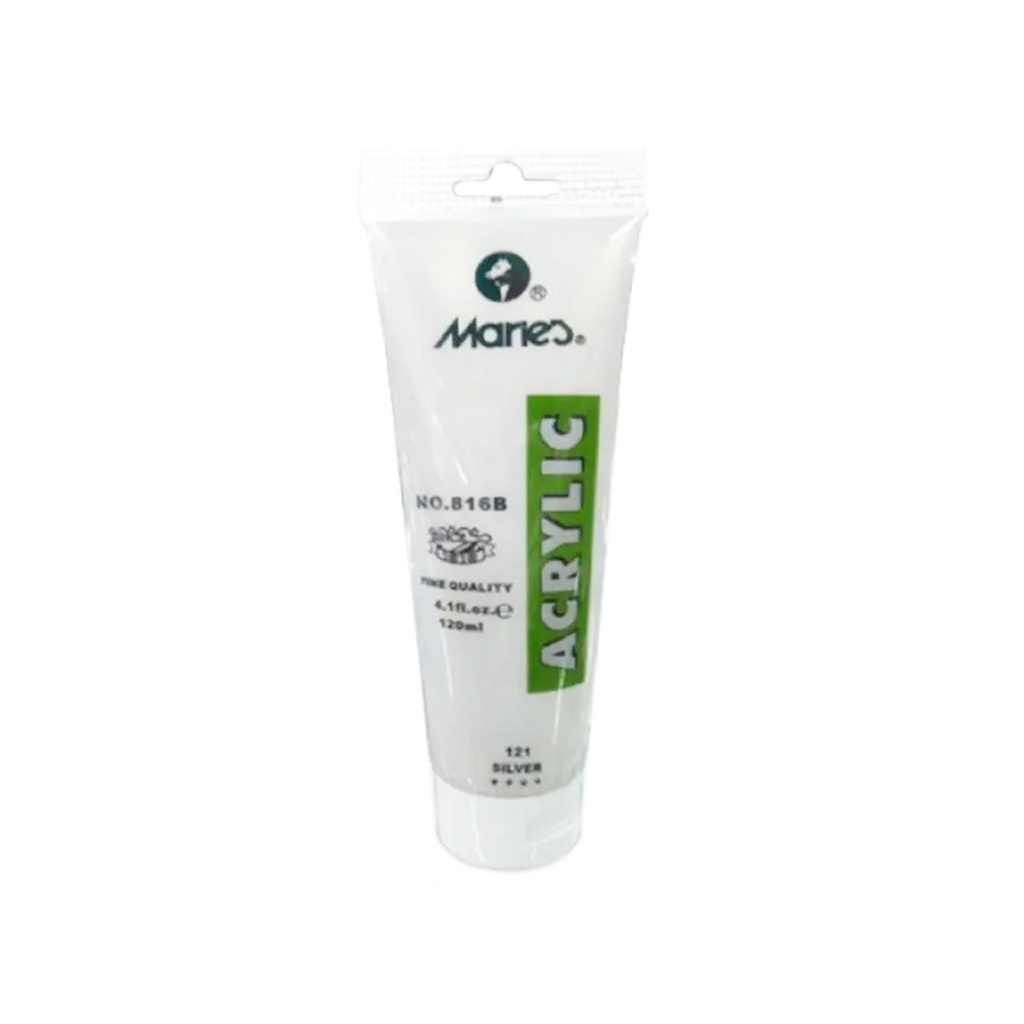 [6901893009344] Maries Acrylic Paint - 75ml - No. 121 - Silver
