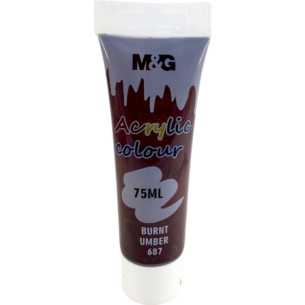 [6941600172244] M&G Acrylic Paint - 75ml - No. 687 - Burnt Umber